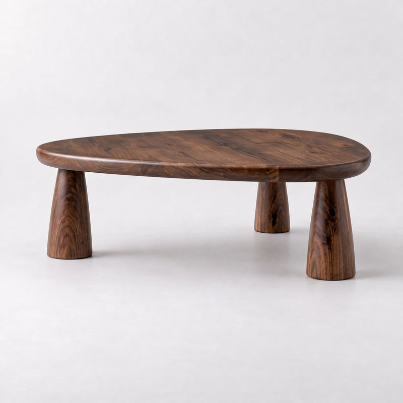 Yuma Organic Triangle Oak & Walnut Coffee Table – Sculptural Modern Design