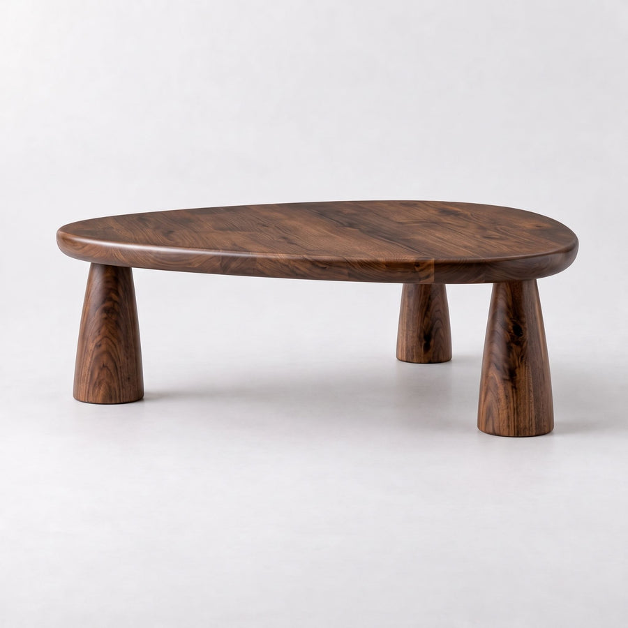 Yuma Organic Triangle Oak & Walnut Coffee Table – Sculptural Modern Design