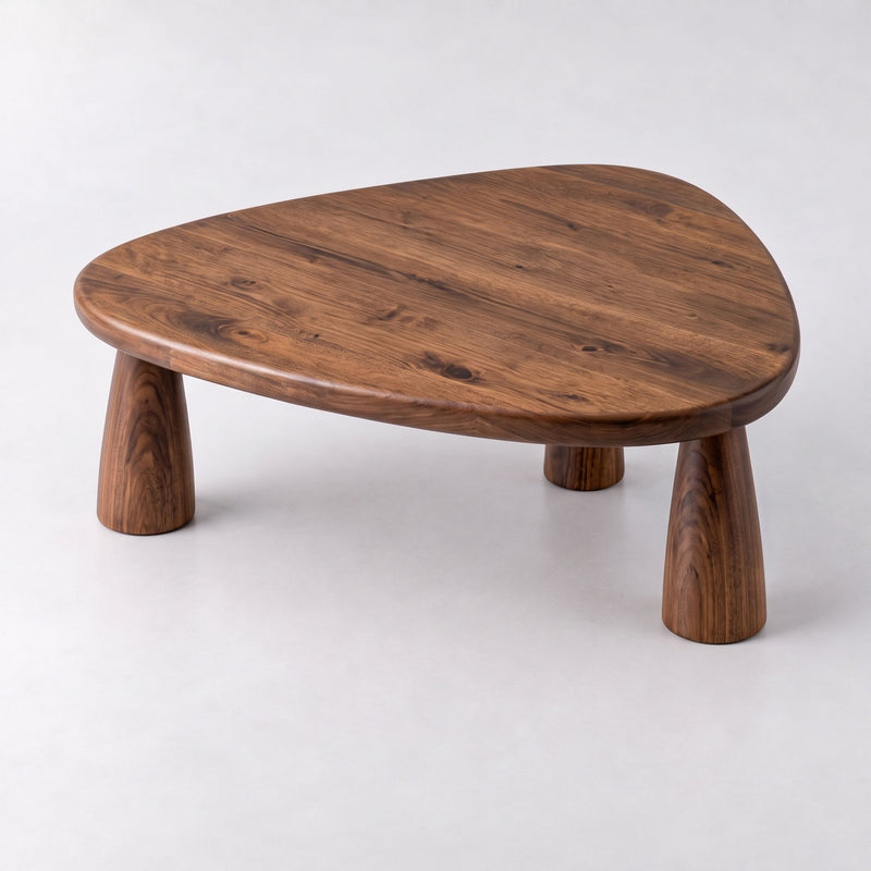 Yuma Organic Triangle Oak & Walnut Coffee Table – Sculptural Modern Design