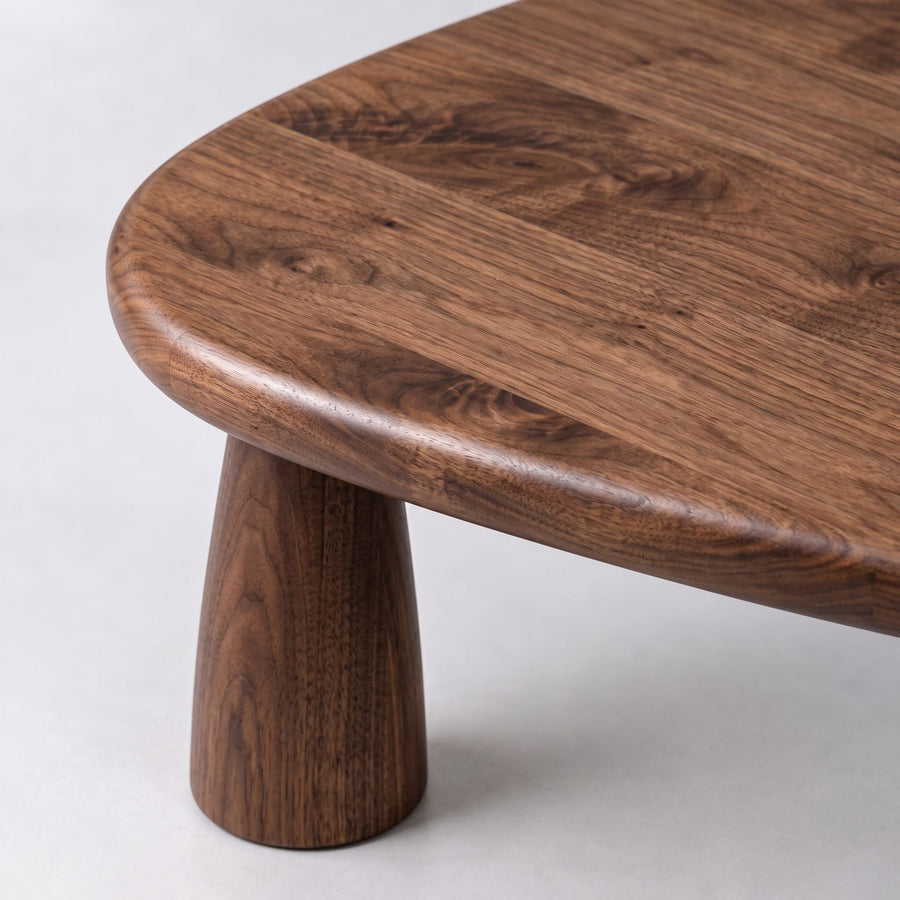 Yuma Organic Triangle Oak & Walnut Coffee Table – Sculptural Modern Design