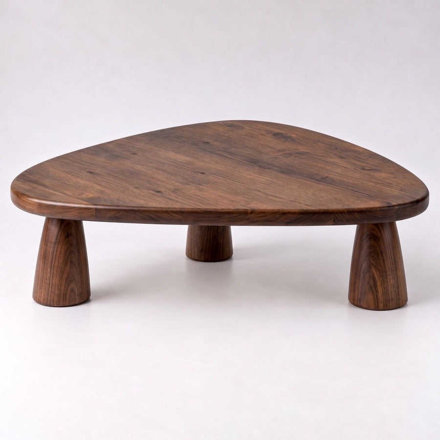 Yuma Organic Triangle Oak & Walnut Coffee Table – Sculptural Modern Design