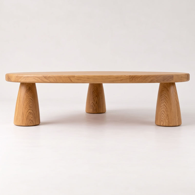 Yuma Organic Triangle Oak & Walnut Coffee Table – Sculptural Modern Design