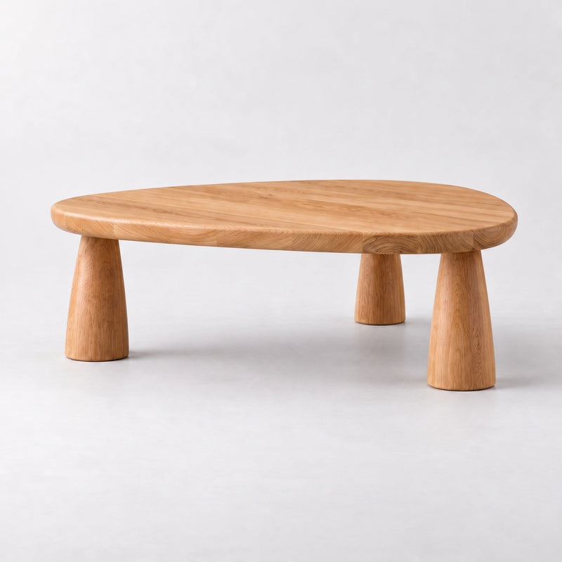 Yuma Organic Triangle Oak & Walnut Coffee Table – Sculptural Modern Design