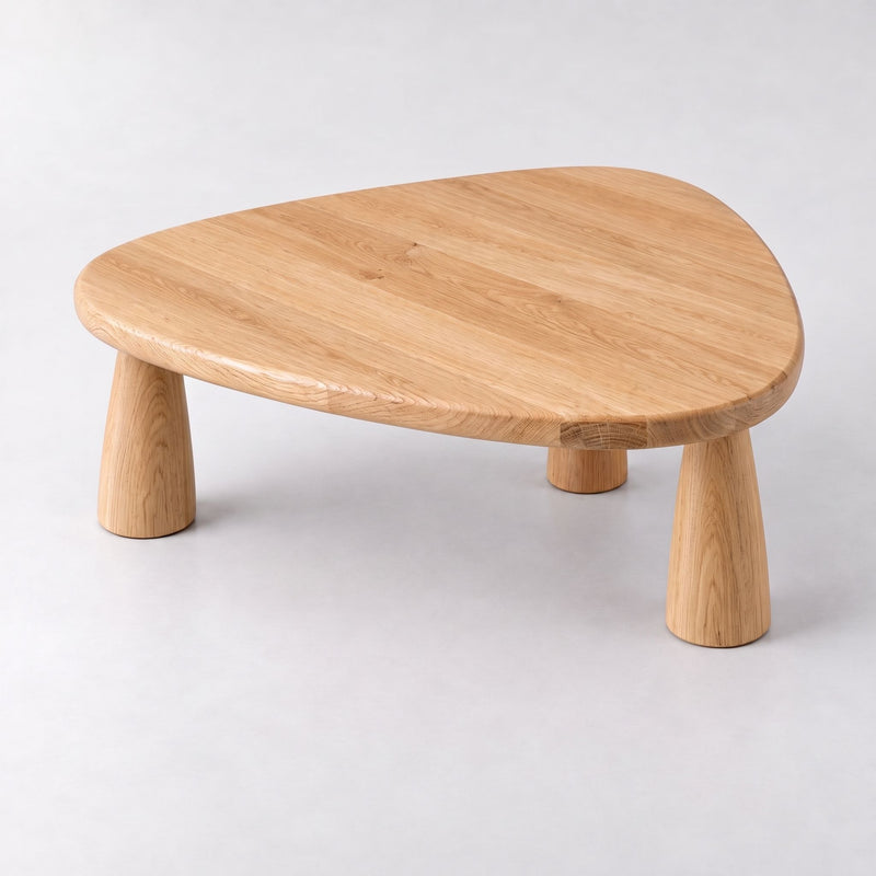 Yuma Organic Triangle Oak & Walnut Coffee Table – Sculptural Modern Design