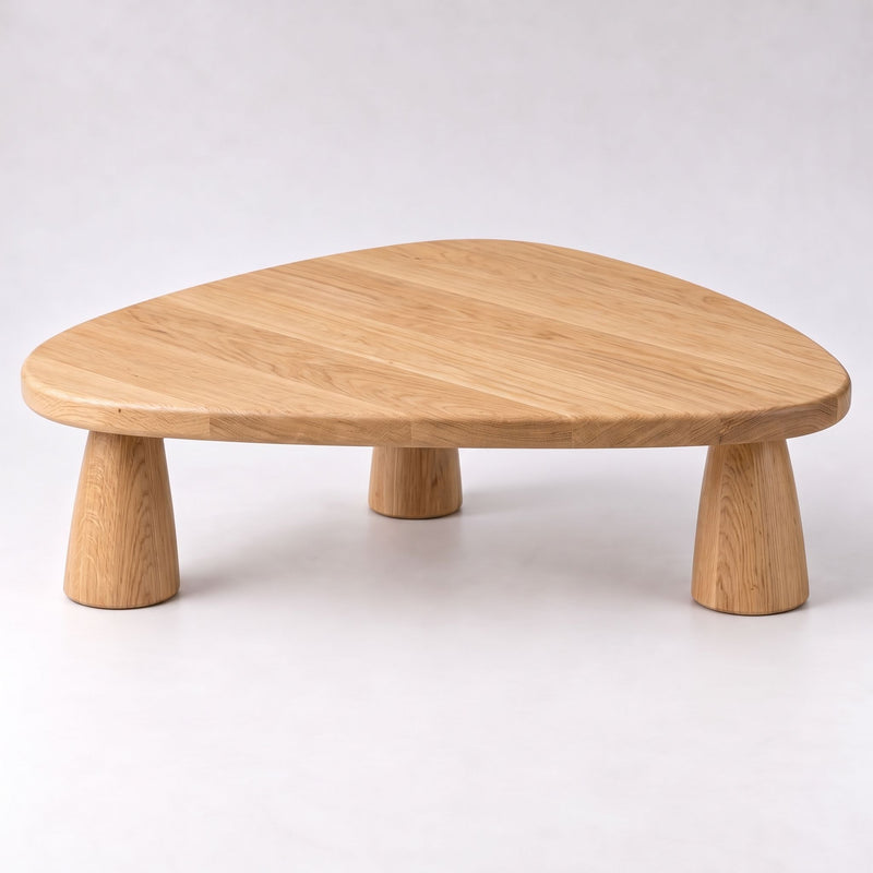 Yuma Organic Triangle Oak & Walnut Coffee Table – Sculptural Modern Design