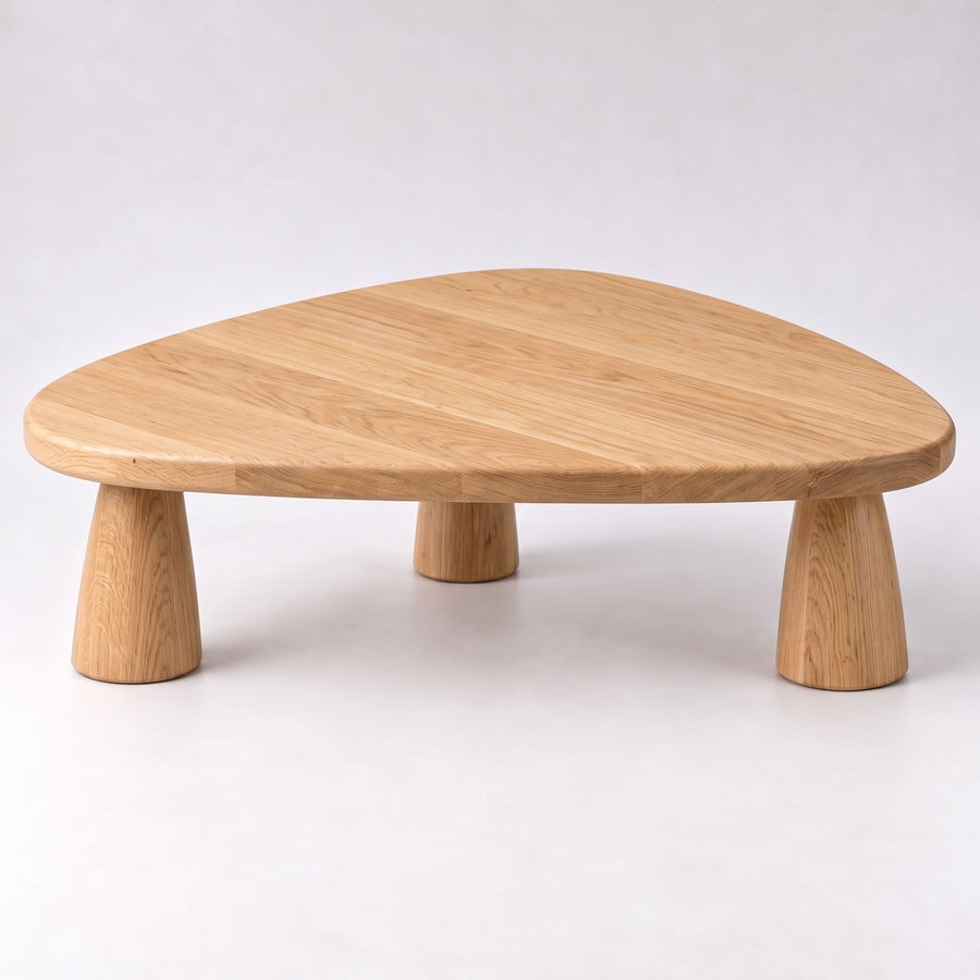 Yuma Organic Triangle Oak & Walnut Coffee Table – Sculptural Modern Design