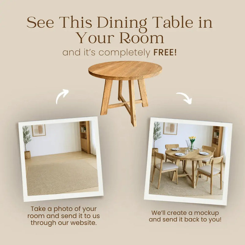 Amber Round Farmhouse Dining Table | Solid Wood Design Mozilya