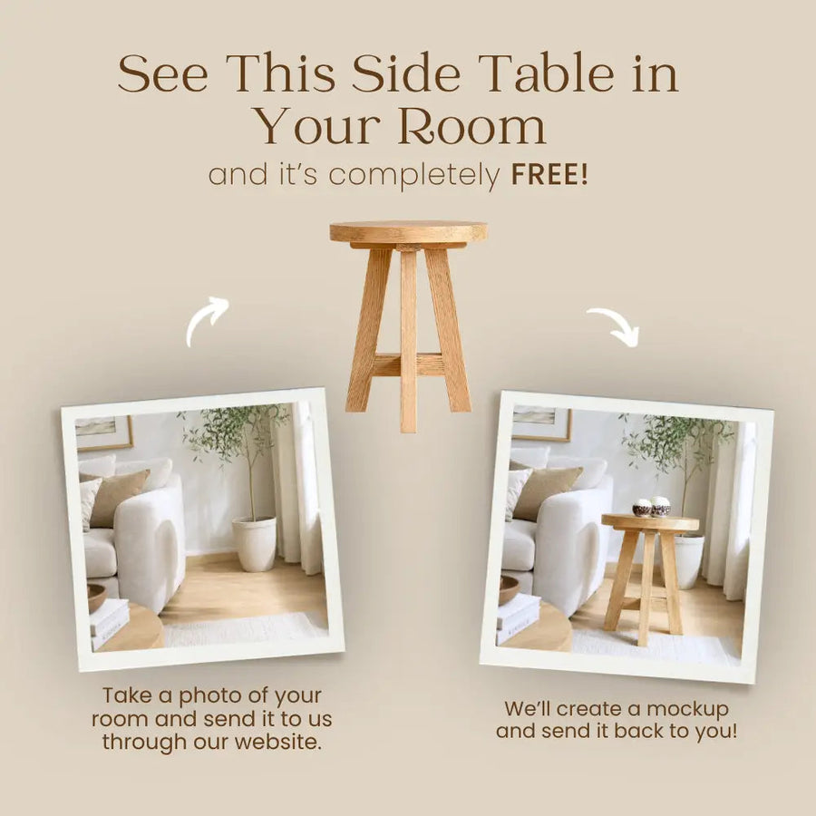 Amber Round Farmhouse Side Table Mozilya