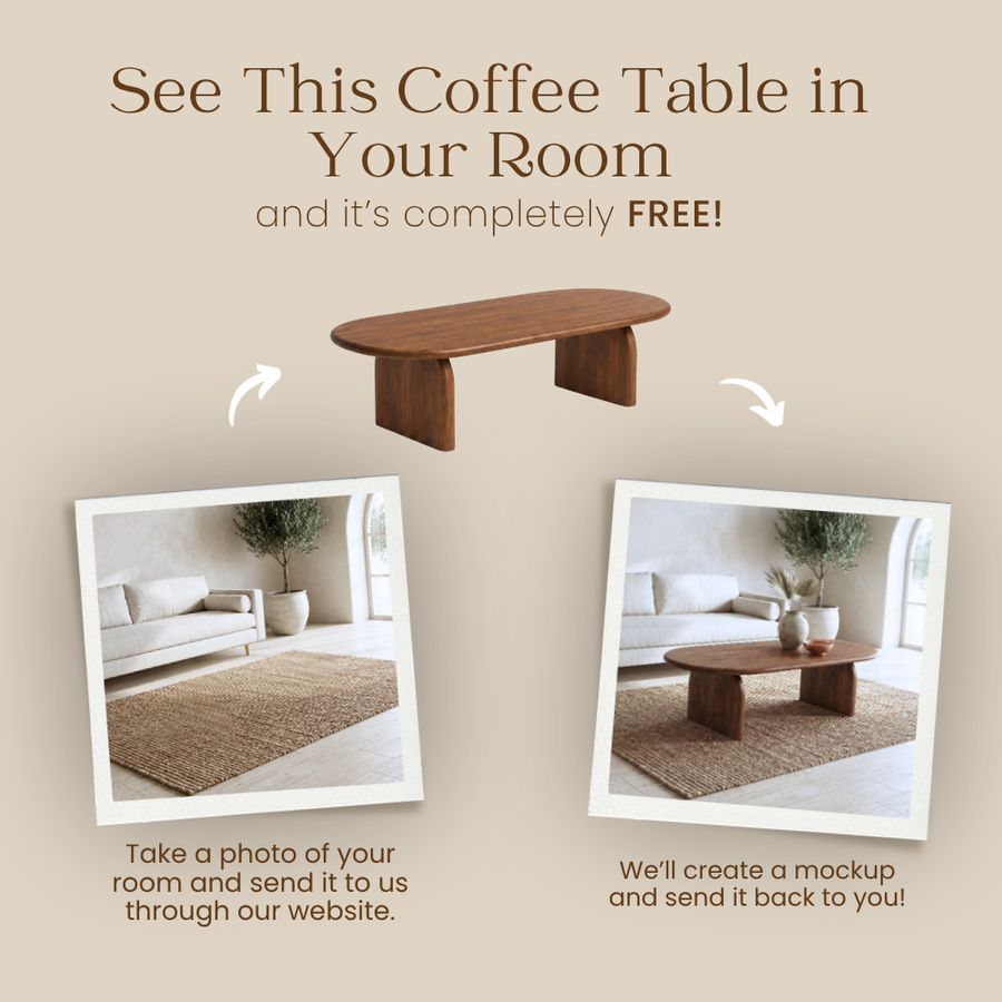 Arden Solid Walnut Oval Coffee Table | Sculptural Arched Base Design