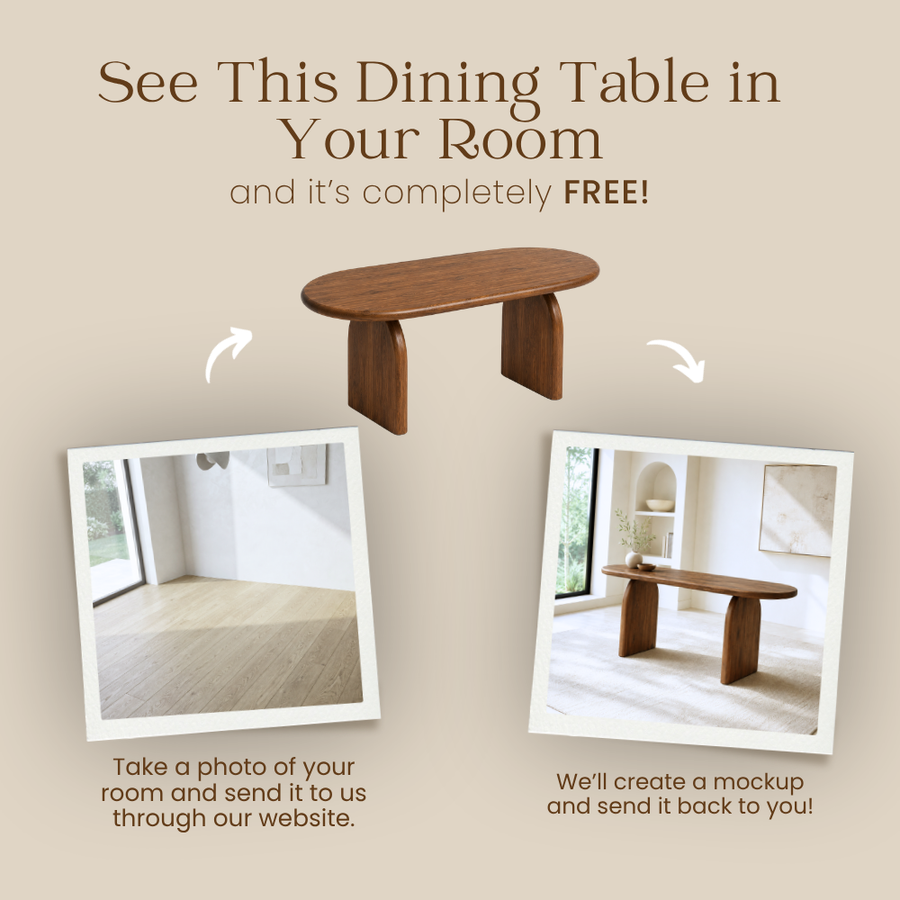 Arden Solid Walnut Oval Dining Table – Sculptural Arched Modern Design