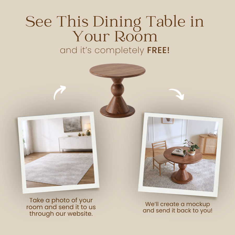 Avero Round Walnut Dining Table | Sculptural Pedestal Design
