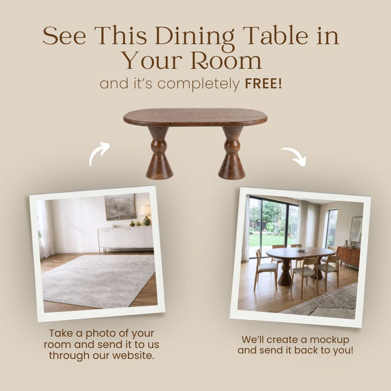 Avero Oval Solid Walnut Dining Table – Double Sculptural Pedestal Design