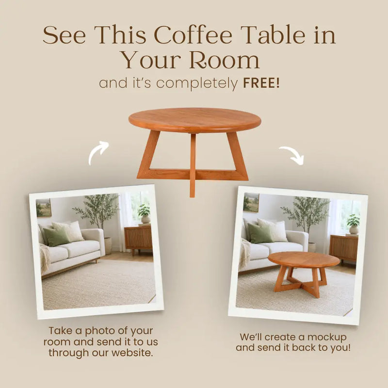Axis Modern Round Coffee Table | Timeless Solid Wood Design