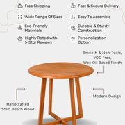 Axis Wooden Round Dining Table | Mid Century Design Mozilya