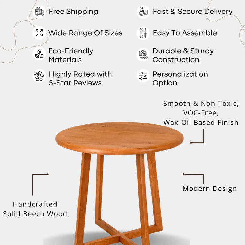 Axis Wooden Round Dining Table | Mid Century Design Mozilya