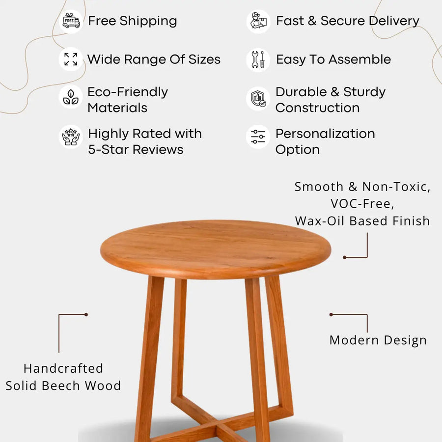 Axis Wooden Round Dining Table | Mid Century Design Mozilya