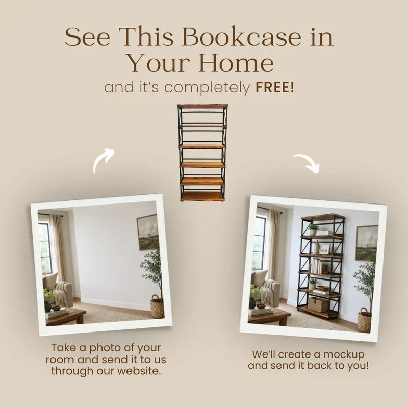 Band Walnut Bookcase | Tall Industrial Design