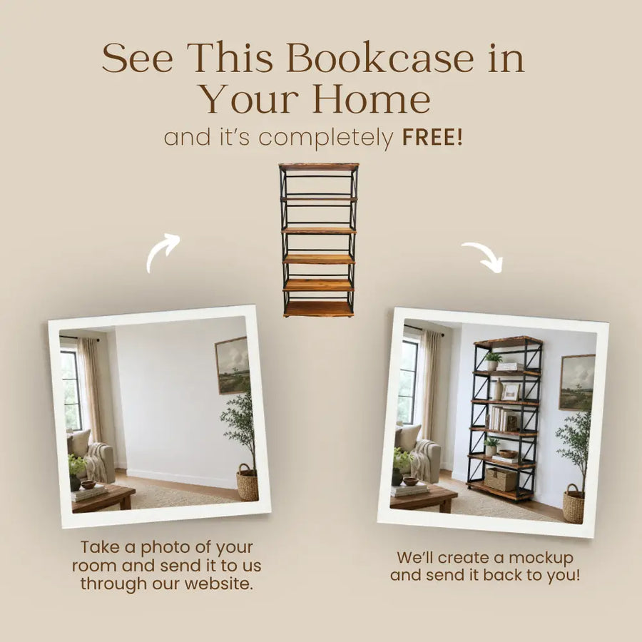 Band Walnut Bookcase | Tall Industrial Design
