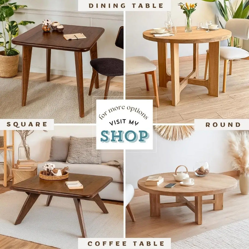 Muse Round Cocktail Table - Solid Walnut Wood - Mid Century Modern Design