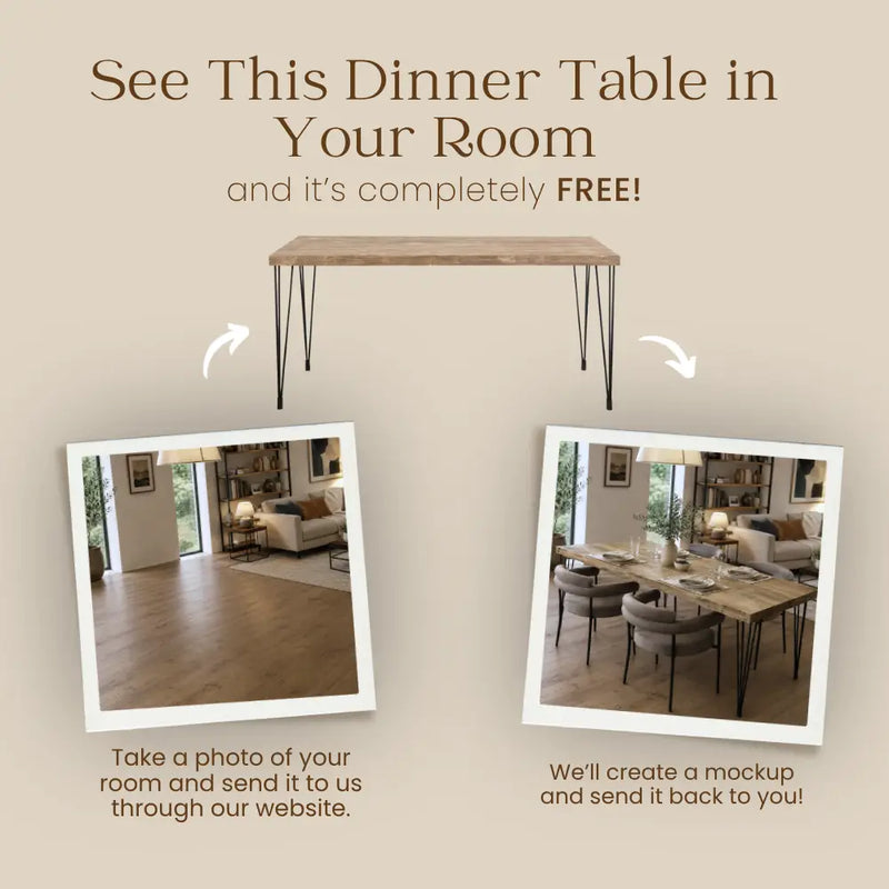 Belgrade Rustic Farm Dining Table | Solid Pine Wood