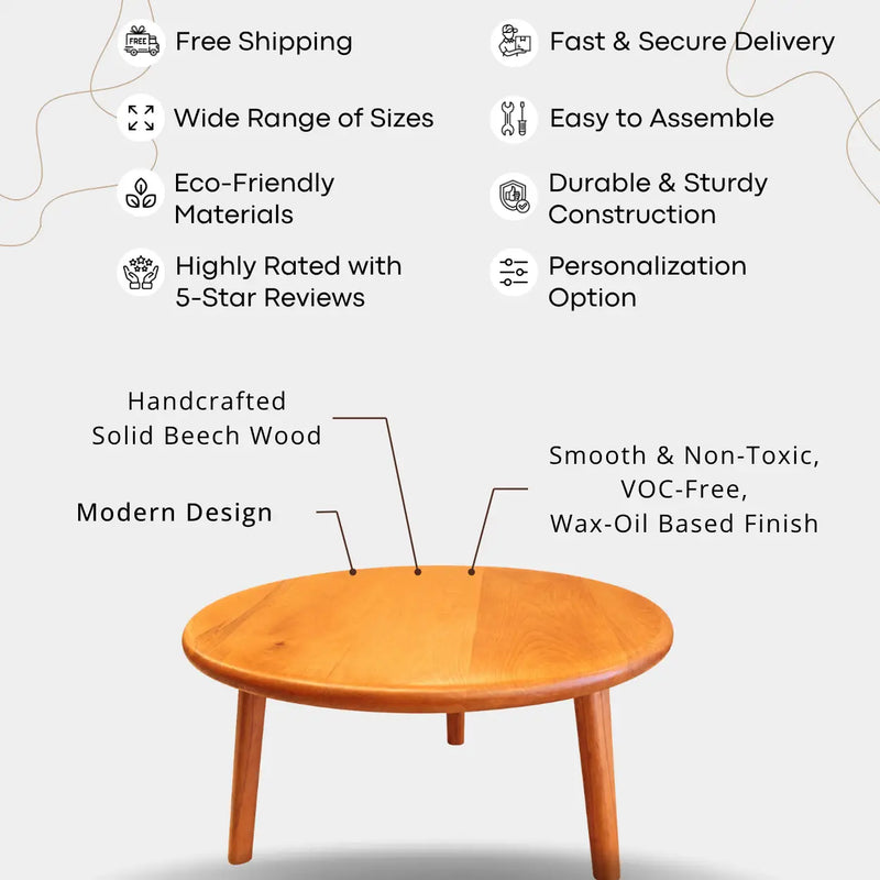 Bliss Round Wood Cocktail Table