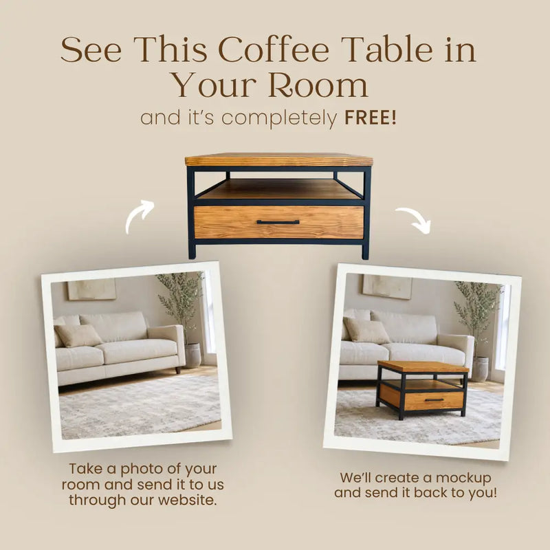 Carmen Square Coffee Table with Drawers