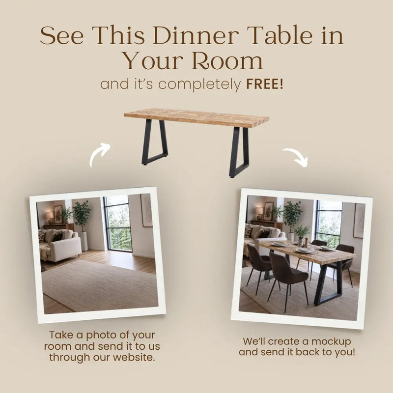 Cary Farmhouse Kitchen Table | Rectangle Pine Wood