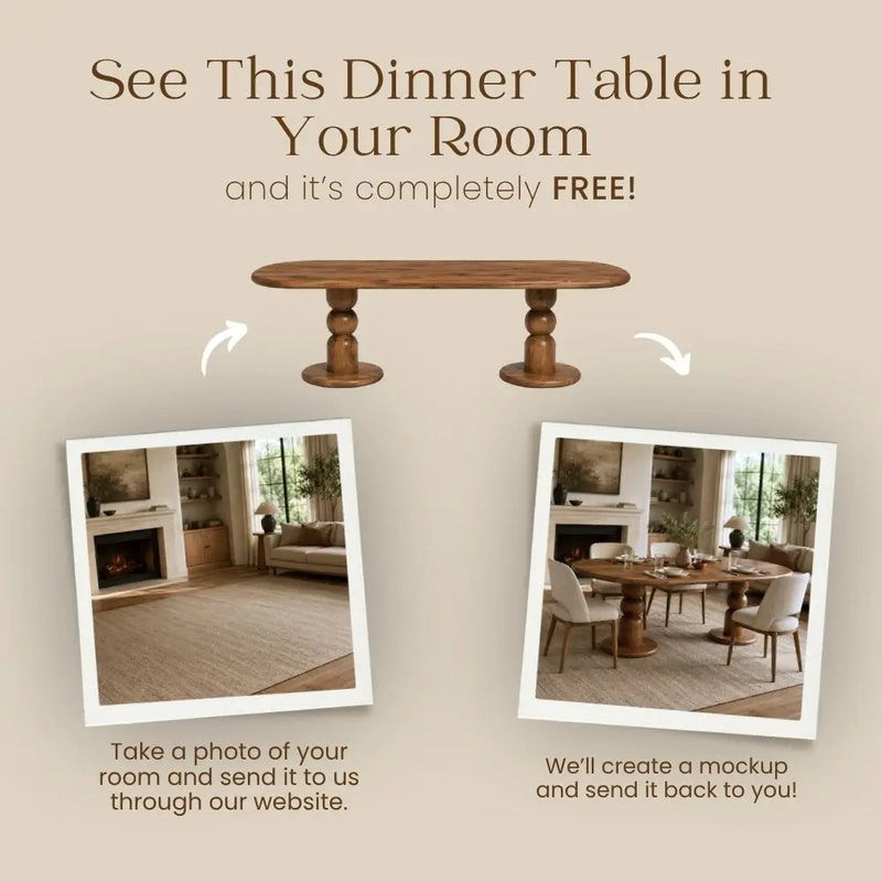 Dorel Oval Walnut Dining Table | Double Pedestal Base