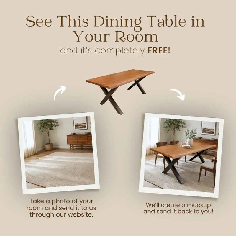 Eagan Metal Dining Table | Rectangle Farmhouse Design