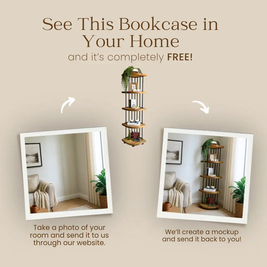 Fargo Solid Wood Corner Bookcase