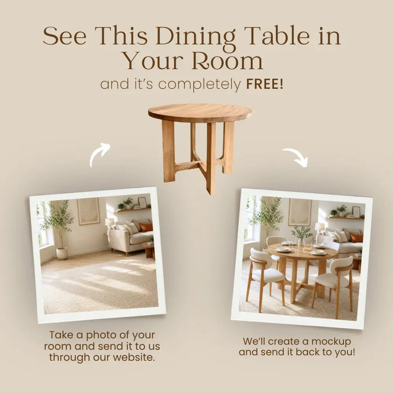 Harlow Round Wood Dining Table – Solid Wood, Farmhouse Style Mozilya