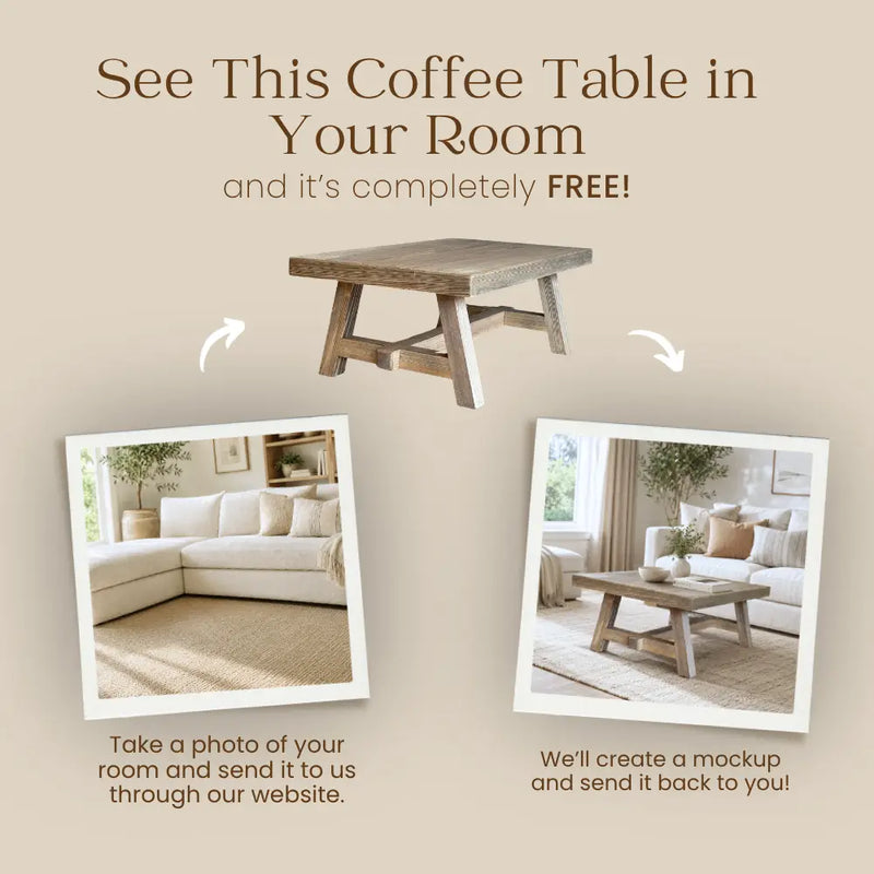 Harman Solid Wood Coffee Table – Rustic Rectangular Design