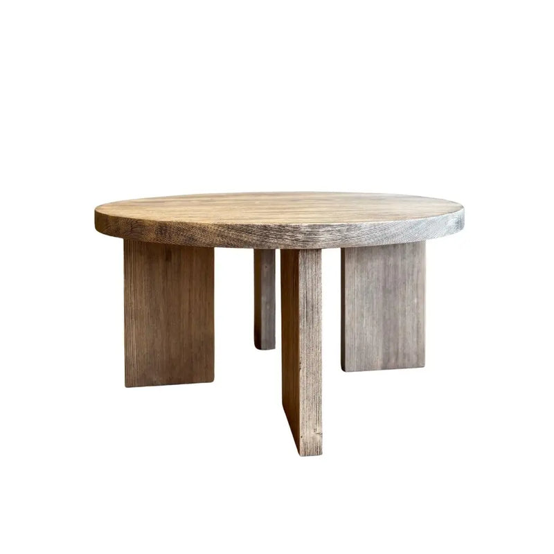 Huma Farmhouse Round Wood Coffee Table
