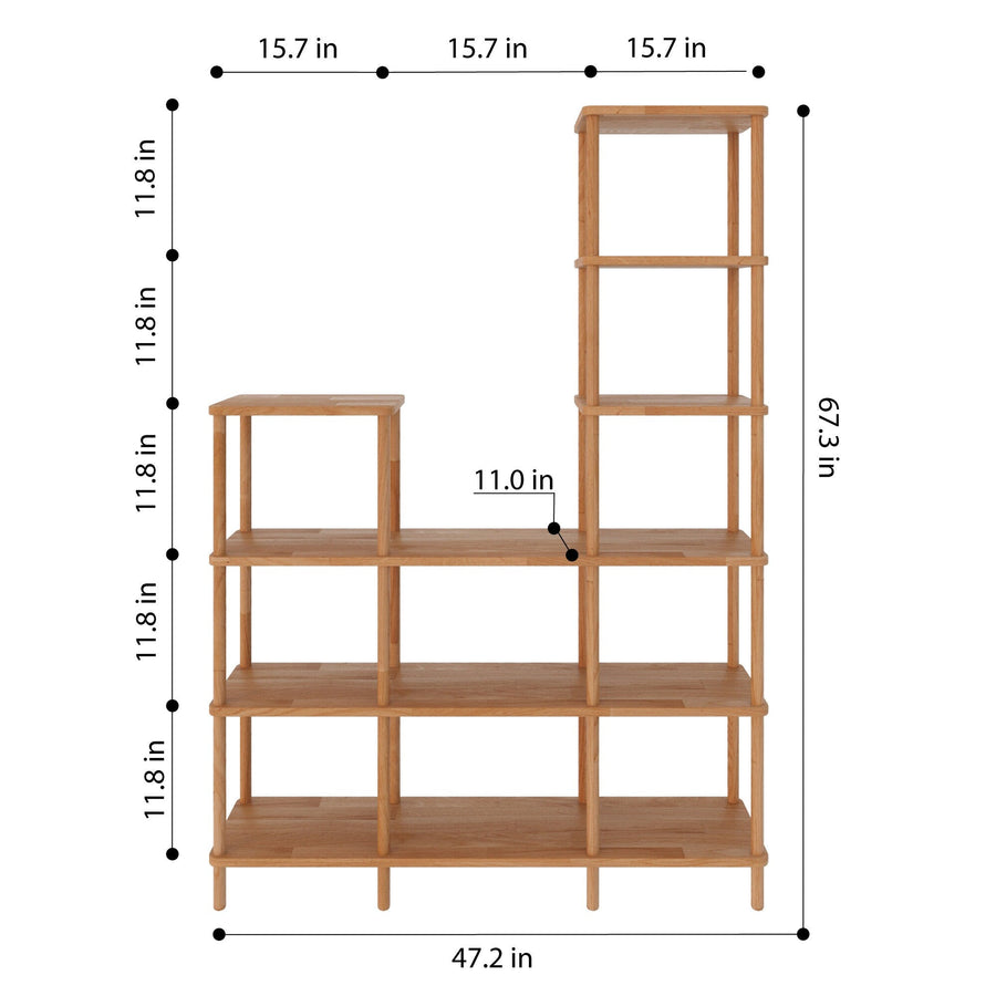 Lincoln Beech Wood Storage Shelf Demontha