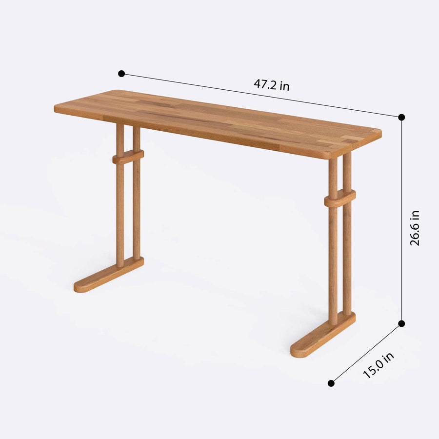 Brooklyn Solid Beech Wood C Table | Modern Space-Saving Desk Demontha