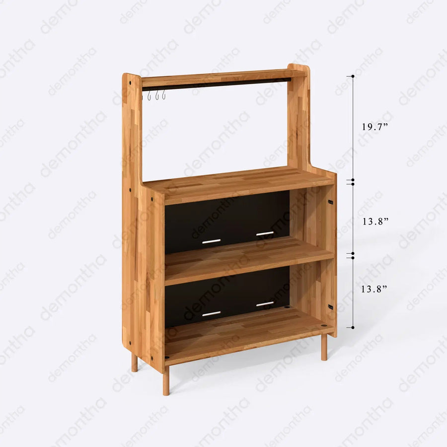 Hazy Wood Coffee Bar Table with Storage – Furniture for Coffee Bar Setup Demontha