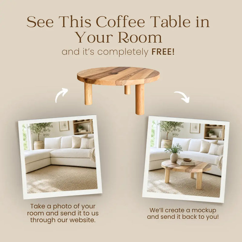Kyra Round Wooden Coffee Table – Japandi Minimalist Design