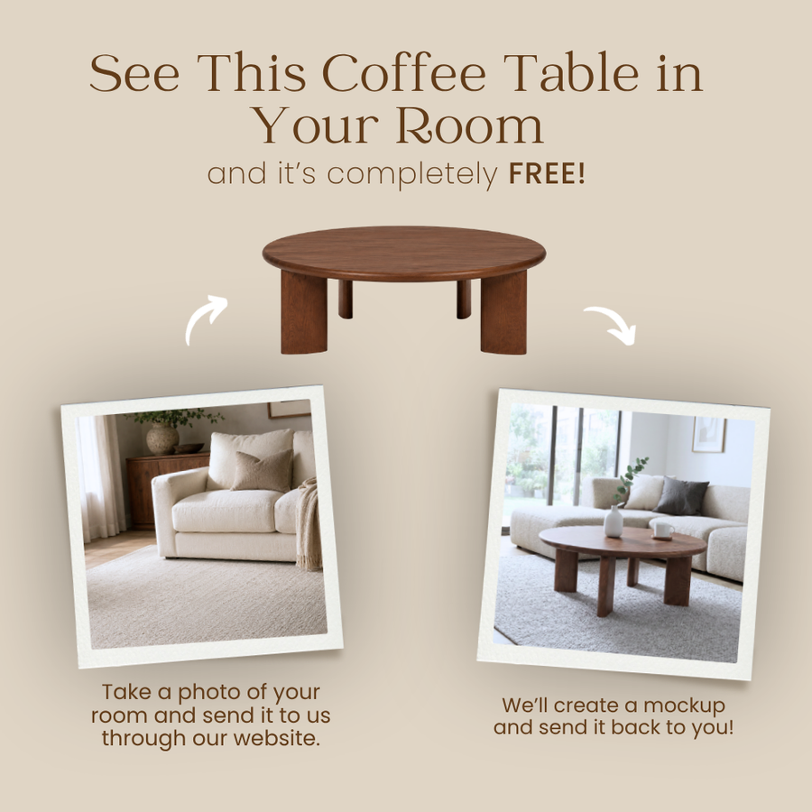 Liva Round Walnut Coffee Table | Scandinavian Modern Design