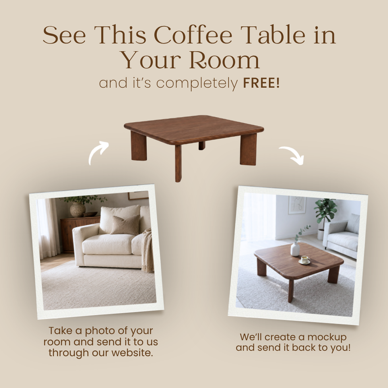 Liva Square Walnut Coffee Table | Scandinavian Modern Design