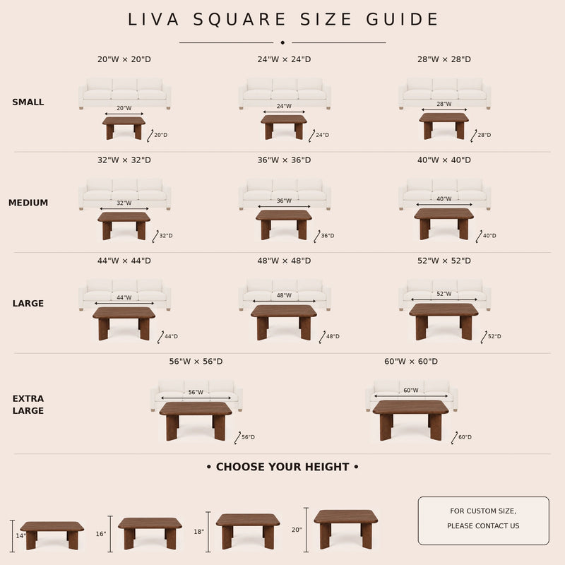 Liva Square Walnut Coffee Table | Scandinavian Modern Design