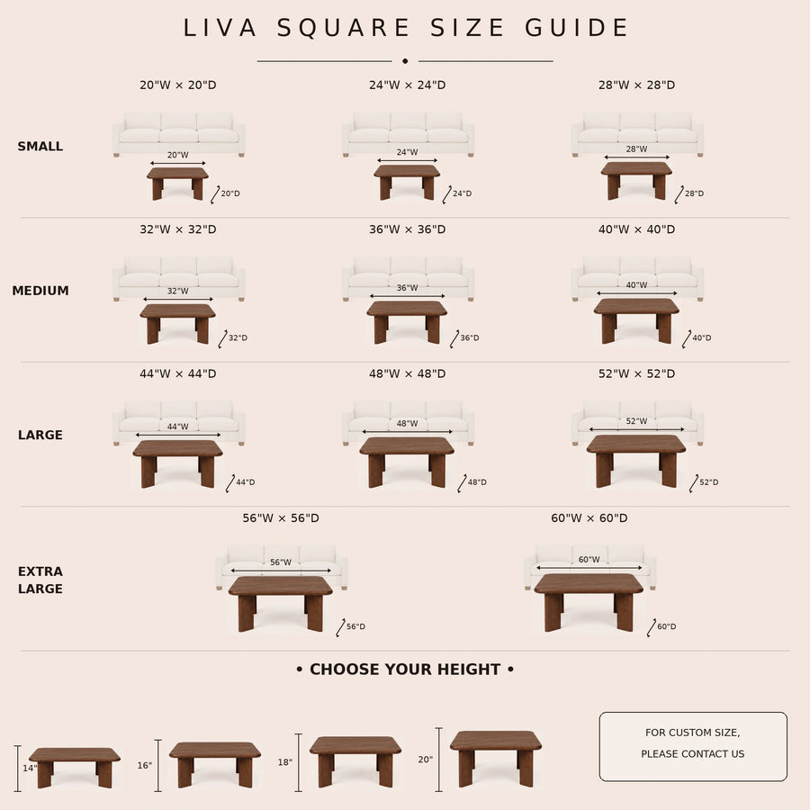 Liva Square Walnut Coffee Table | Scandinavian Modern Design