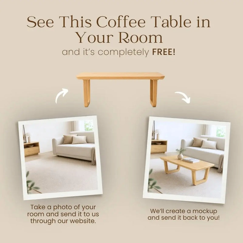 Lucia Solid Beech Wood Rectangular Coffee Table | Modern Design