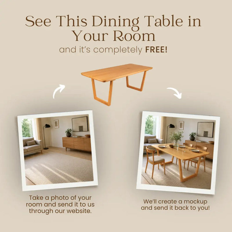Lucia Dining Table For 8 | Rectangle Solid Beech Wood Mozilya