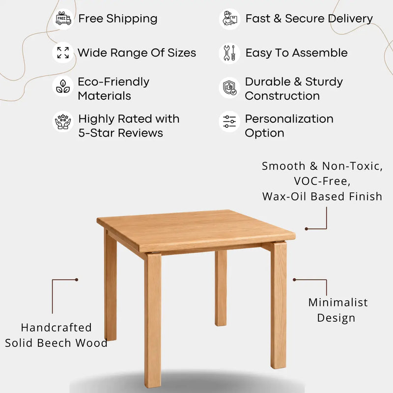 Luna Minimalist Square Dining Table