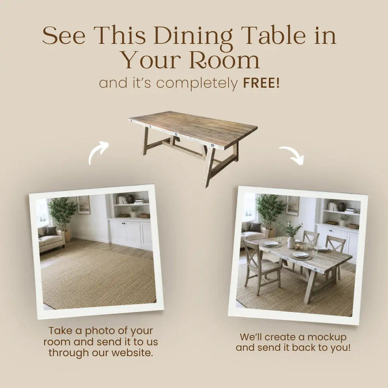 Montpelier Trestle Dining Table | Farmhouse Design Tomruque Wood Studios