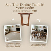 Muse Round Dining Table Set For 4 | Walnut Wood Design Mozilya