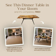 Natura Solid Olive Wood Epoxy Dining Table Mozilya