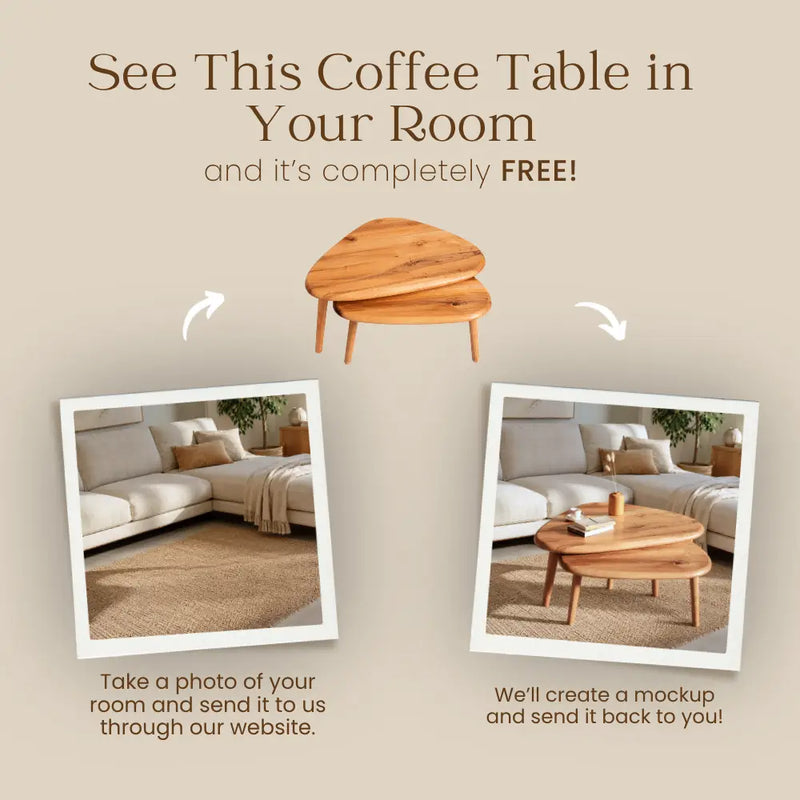 Nova Mid-Century Modern Coffee Table Set - Solid Walnut Wood