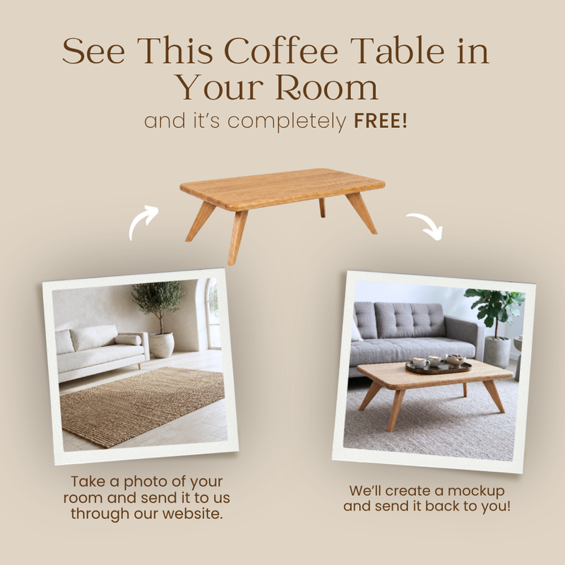 Petra Rectangular Oak Coffee Table | Mid-Century Modern