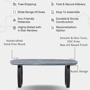 Port Gray Dining Table | Pine Wood Mid Century Design Tomruque Wood Studios